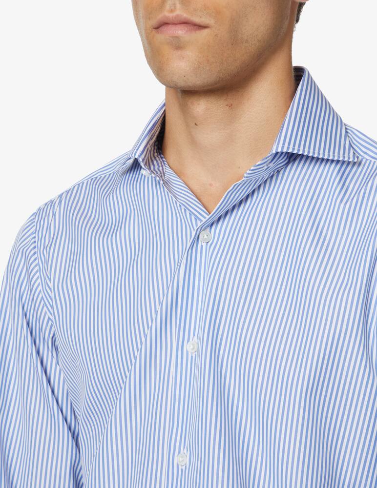 rinascente Barba Napoli Striped popeline shirt - Light blue