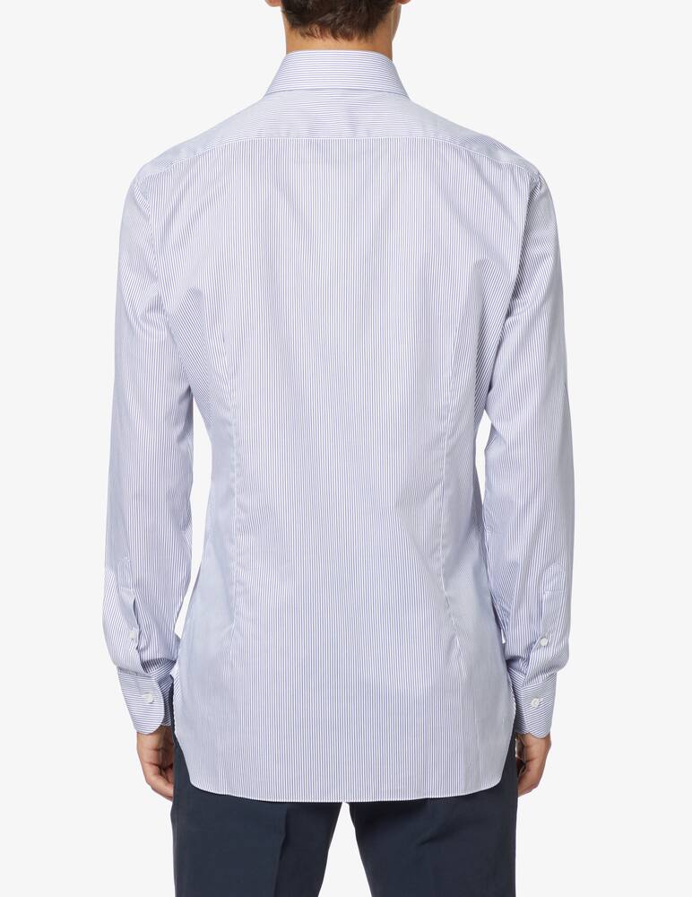 rinascente Barba Napoli Thin stripes twill shirt - White