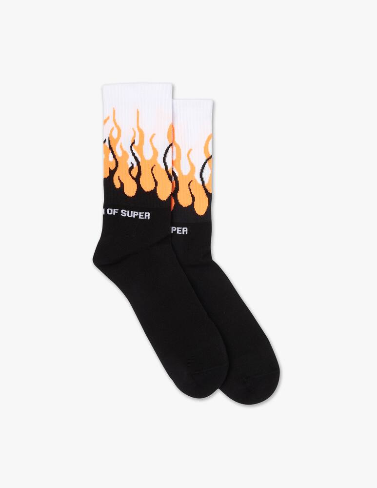 rinascente Vision of Super Calzini con fiamme fluo arancioni - multicolor