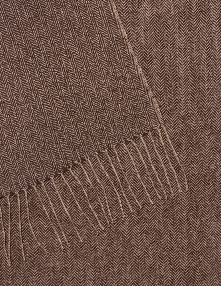 rinascente Pure Cashmere Herringbone fringe scarf