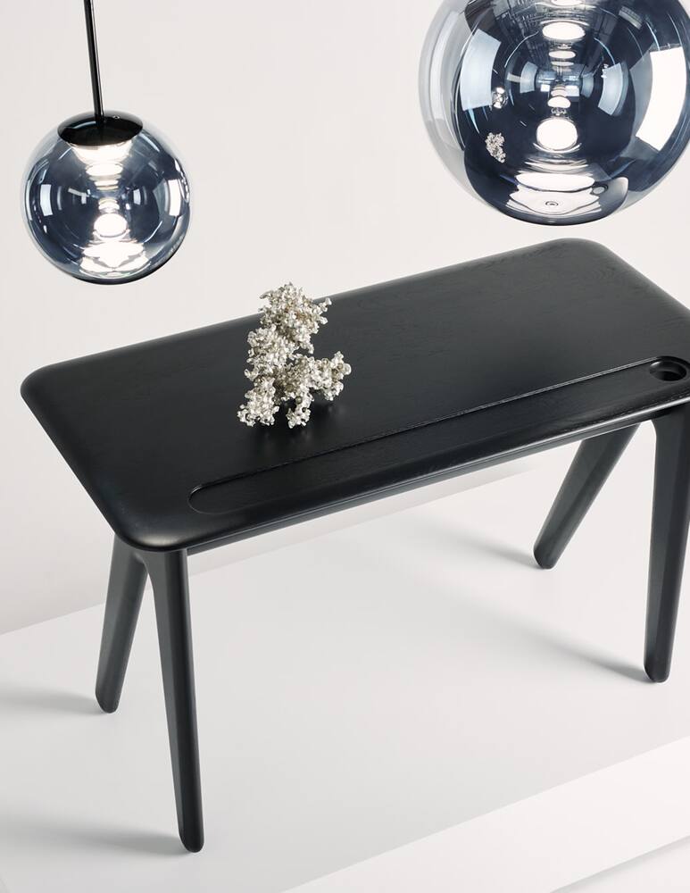 rinascente Tom Dixon Scrivania Individuale Slab In Quercia Nera - Nero