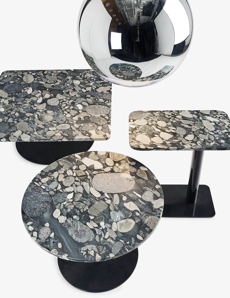 rinascente Tom Dixon Pebble Table Rectangle Black Pebble - Multi