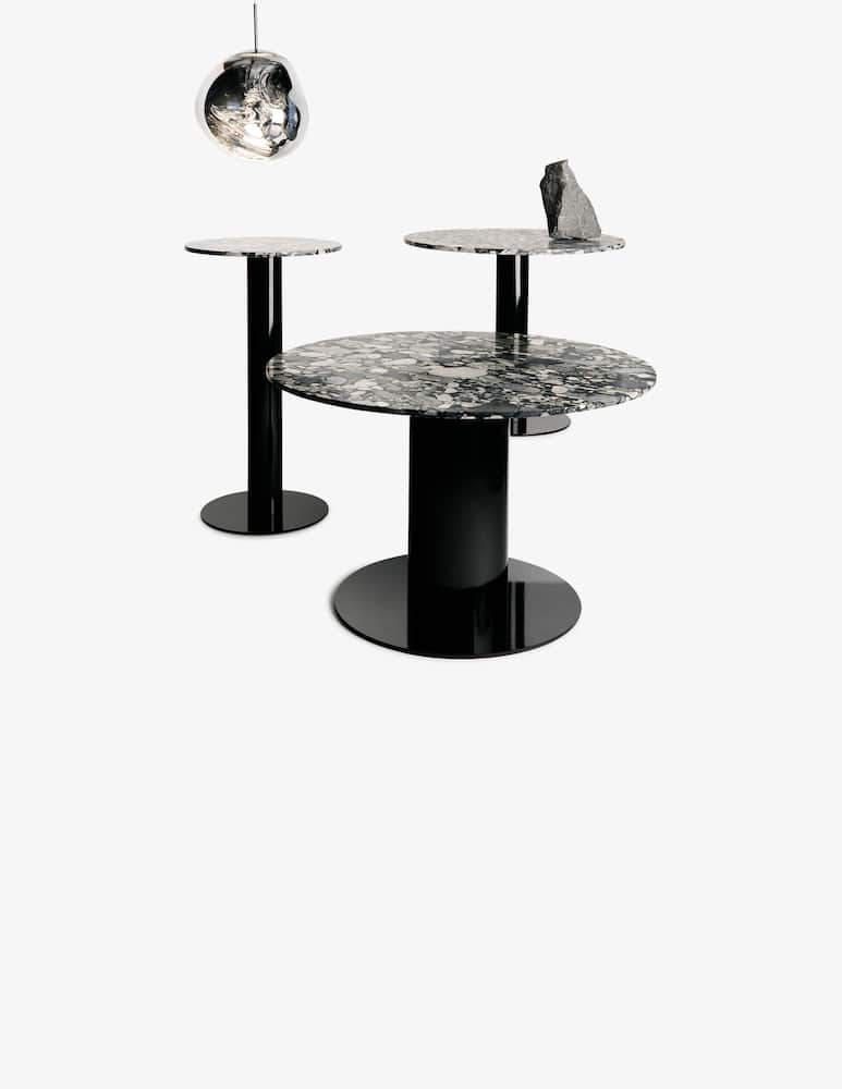 rinascente Tom Dixon Tavolo Da Pranzo Tube Wide Con Piano In Marmo Pebble - Multicolor