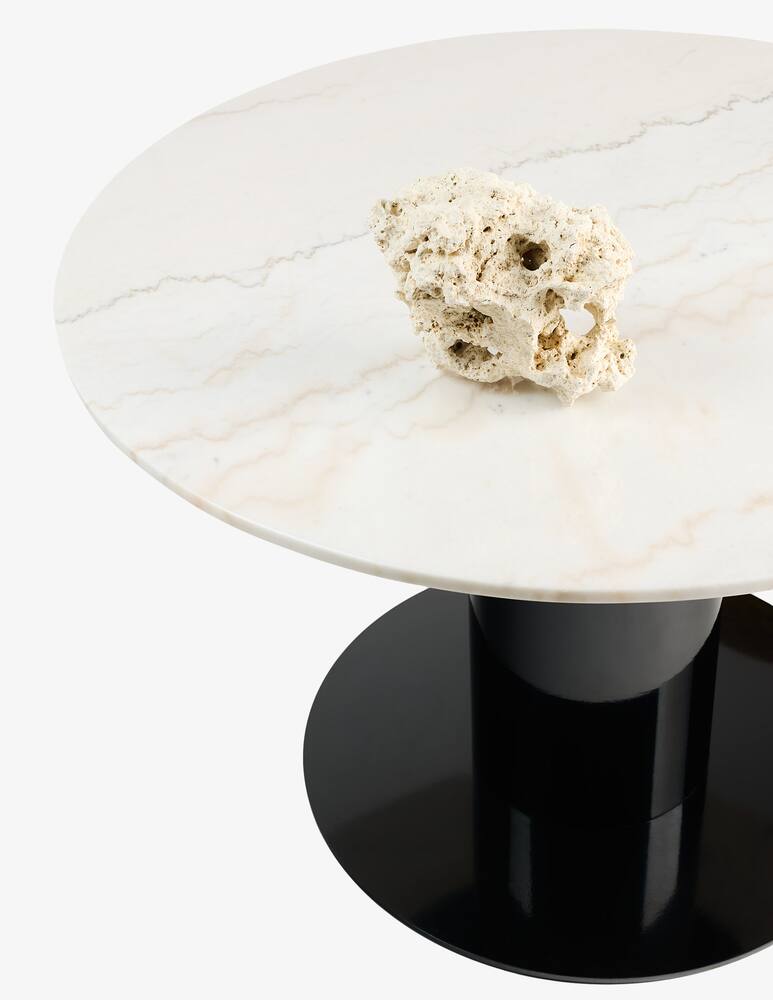 rinascente Tom Dixon Tube Wide Dining Table White Marble Top - Bianco
