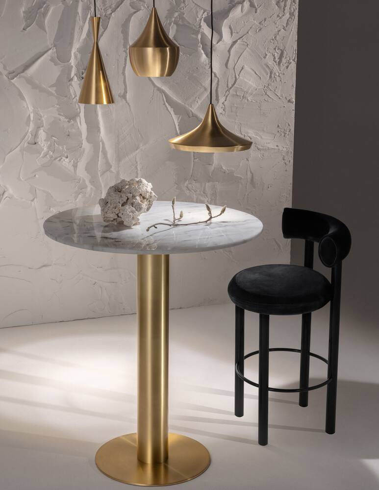 rinascente Tom Dixon Tavolo Da Pranzo Tube Ottone - Bianco