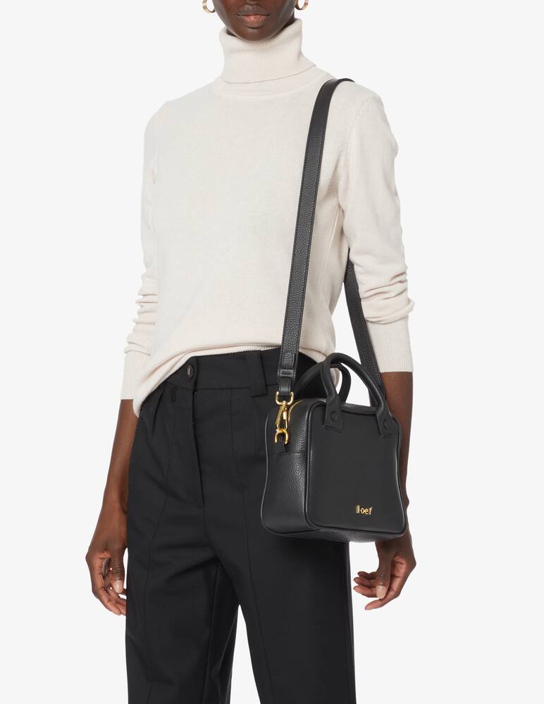 rinascente Ioef Borsa a tracolla in pelle martellata Bigottina - Nero