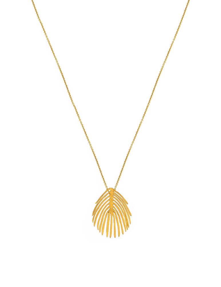 rinascente Mesh Golden tropical leaf necklace