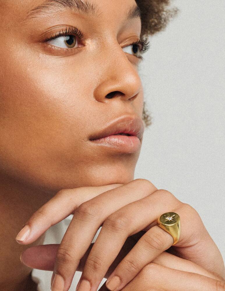 rinascente Mesh Golden polar star ring