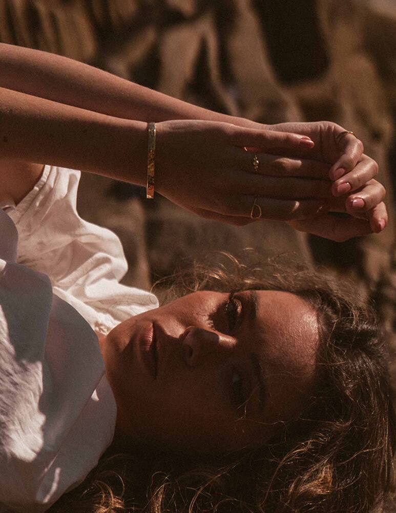 rinascente Mesh Golden sunrise ring