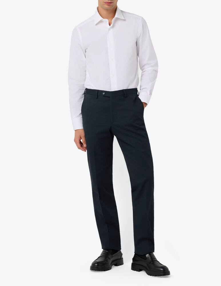 rinascente Sartoria Italiana Stretch cotton gabardine trousers with single pleat Drop 6