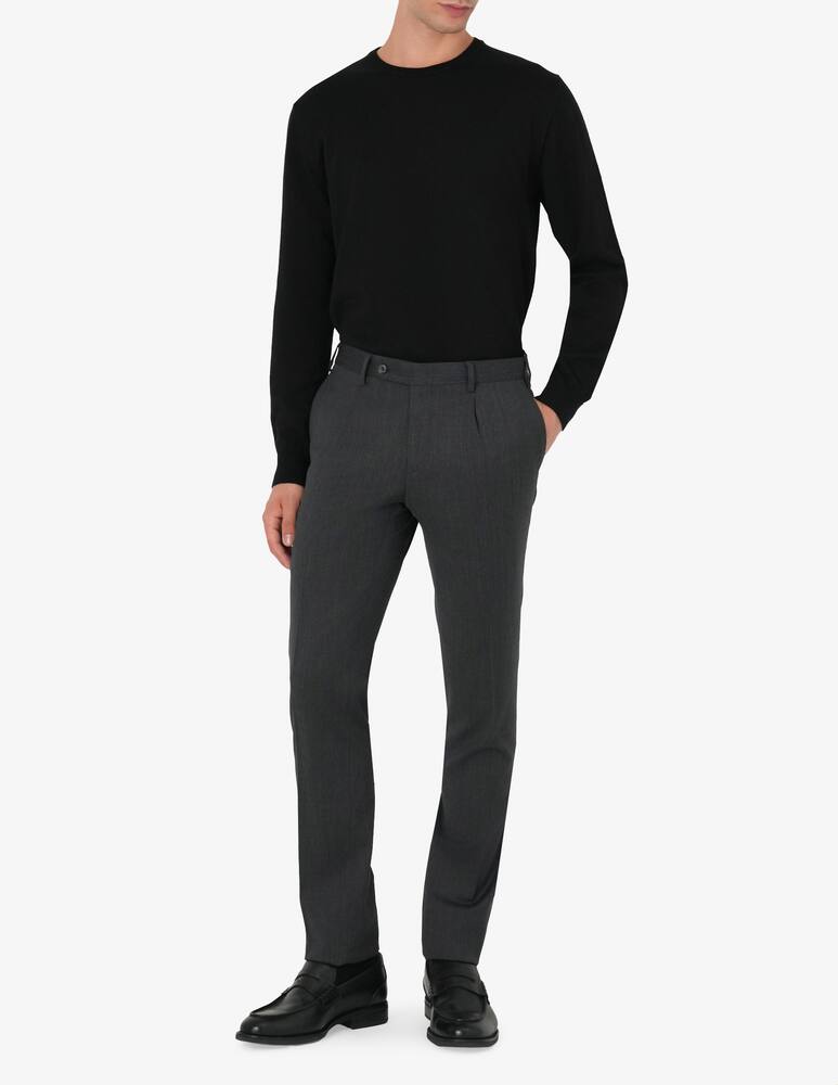 rinascente Sartoria Italiana Wool twill trousers with single pince Drop 7