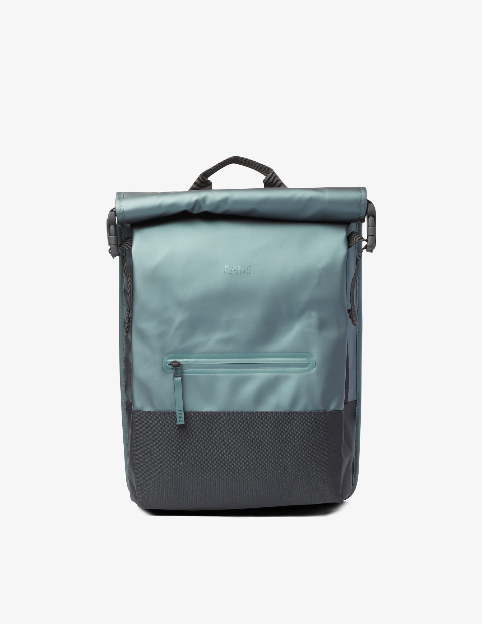 AOSBOS Zaino Rolltop Impermeabile Antifurto - 15-23L Espandibile - Per Uomo E Donna - Grigio - Con Tasca Per Laptop E Cinghia Trolley