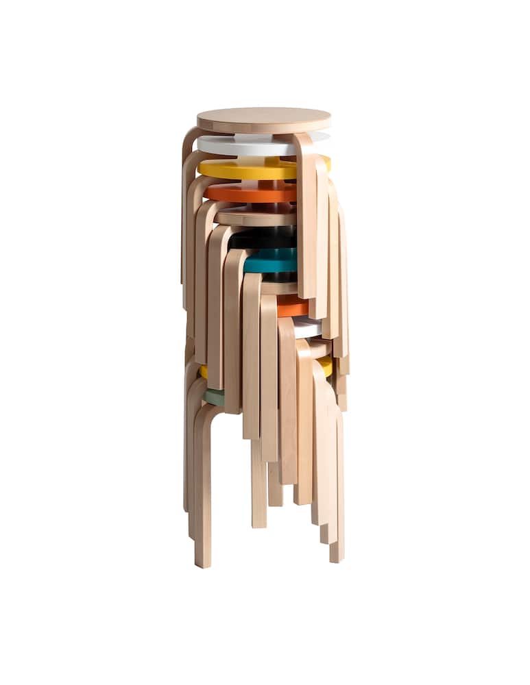 rinascente Artek Sgabello in legno e linoleum - Giallo