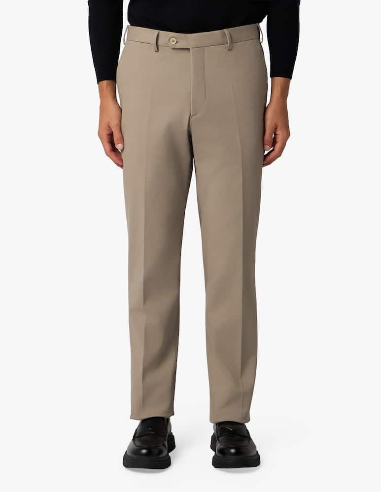 rinascente Sartoria Italiana Stretch cotton gabardine trousers with single pleat Drop 6