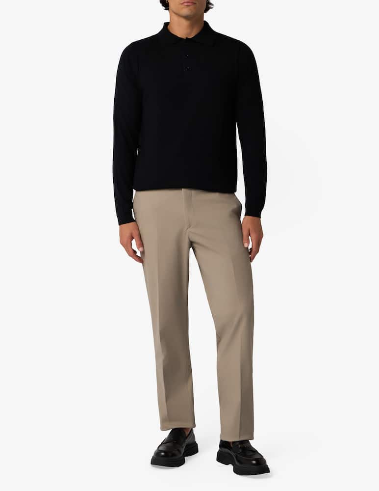 rinascente Sartoria Italiana Stretch cotton gabardine trousers with single pleat Drop 6