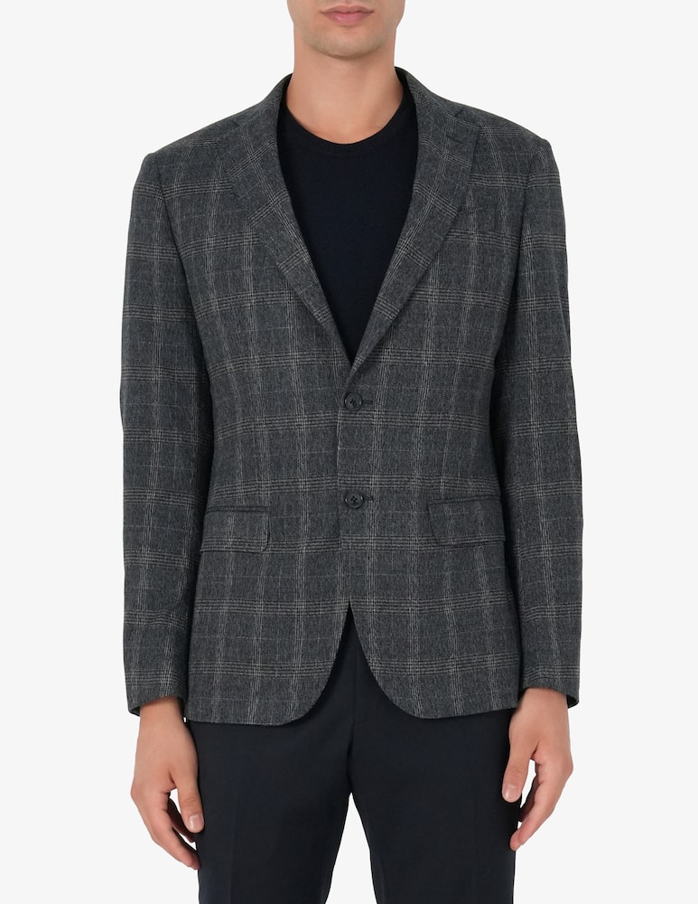 rinascente Sartoria Italiana Single-breasted stretch Prince of Wales check jacket Drop 7