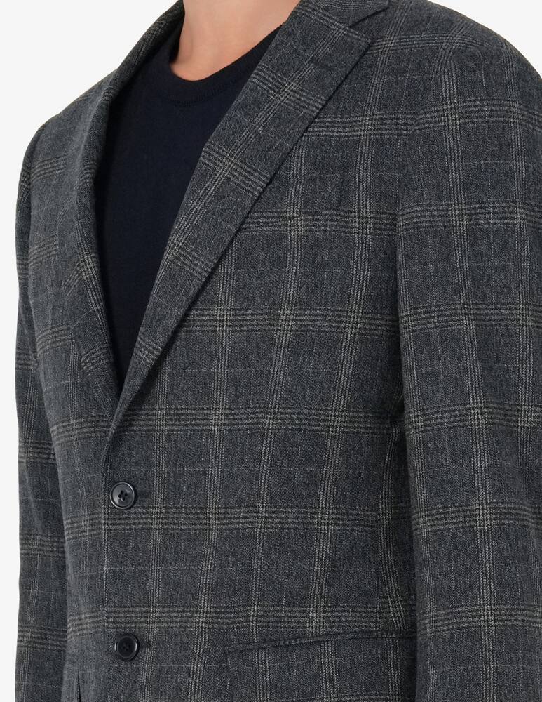 rinascente Sartoria Italiana Single-breasted stretch Prince of Wales check jacket Drop 7