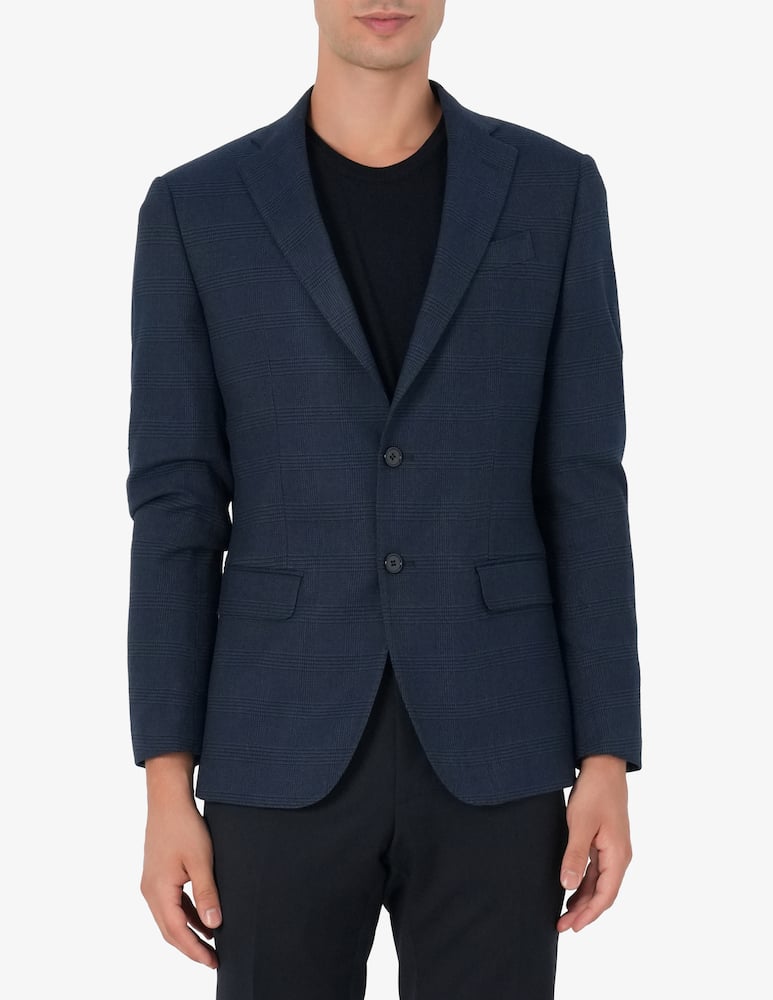 rinascente Sartoria Italiana Single-breasted stretch Prince of Wales check jacket Drop 7