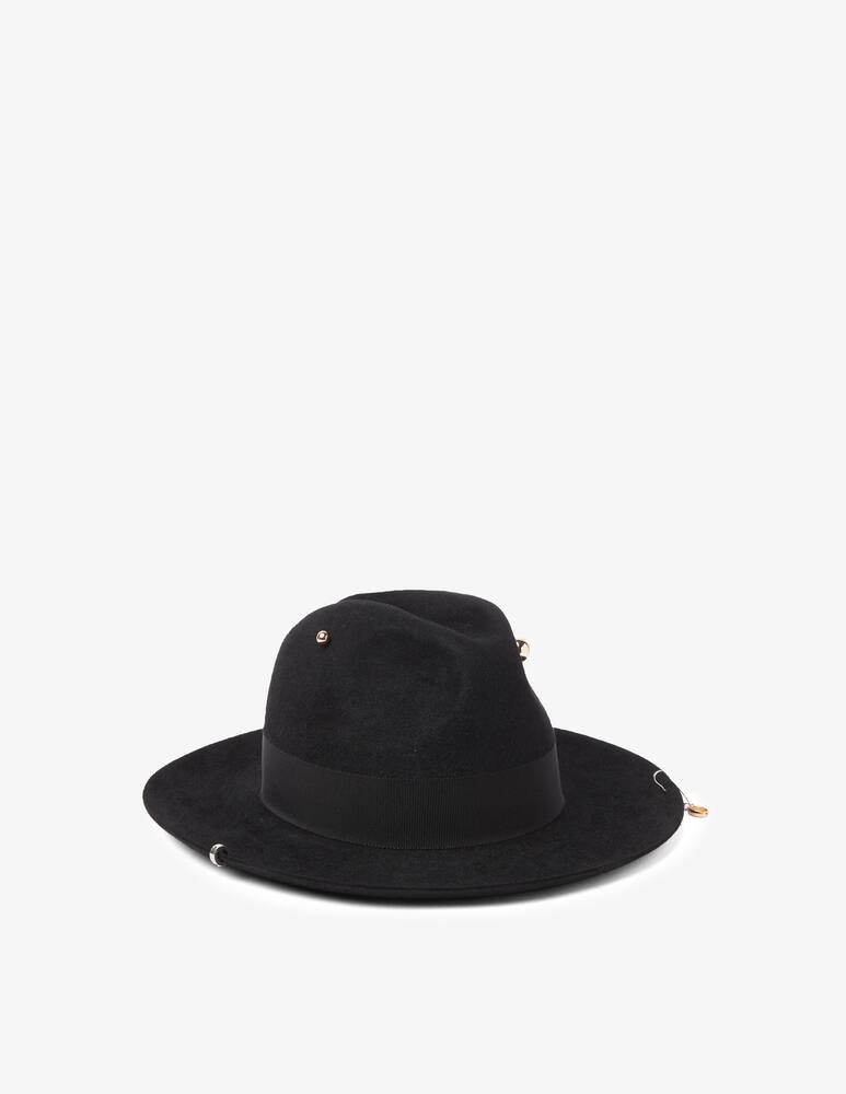 rinascente Ruslan Baginskiy Self-tie piercing fedora hat - Black