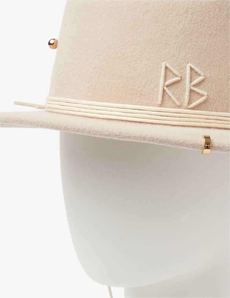 rinascente Ruslan Baginskiy Self-tie piercing gambler hat - White