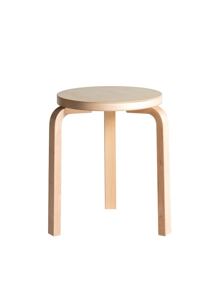 rinascente Artek Stool in birch and linoleum - beige