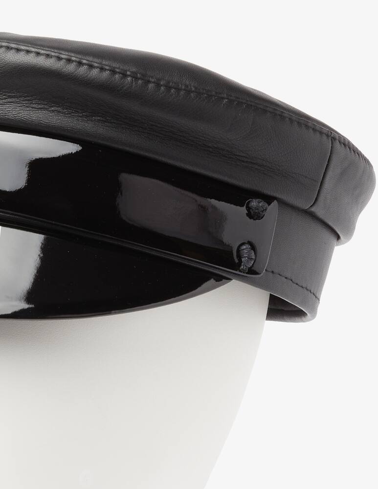 rinascente Ruslan Baginskiy Leather baker boy hat - Black