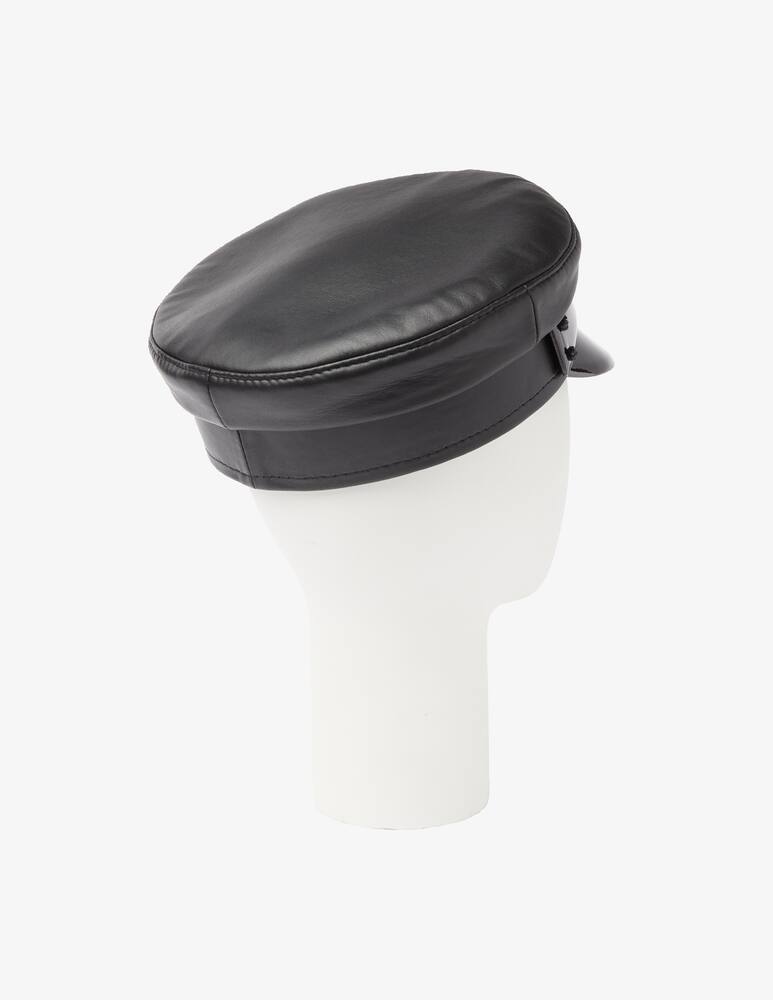 rinascente Ruslan Baginskiy Leather baker boy hat - Black