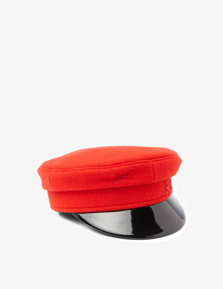 rinascente Ruslan Baginskiy Monogram-embroidered baker boy hat - Red