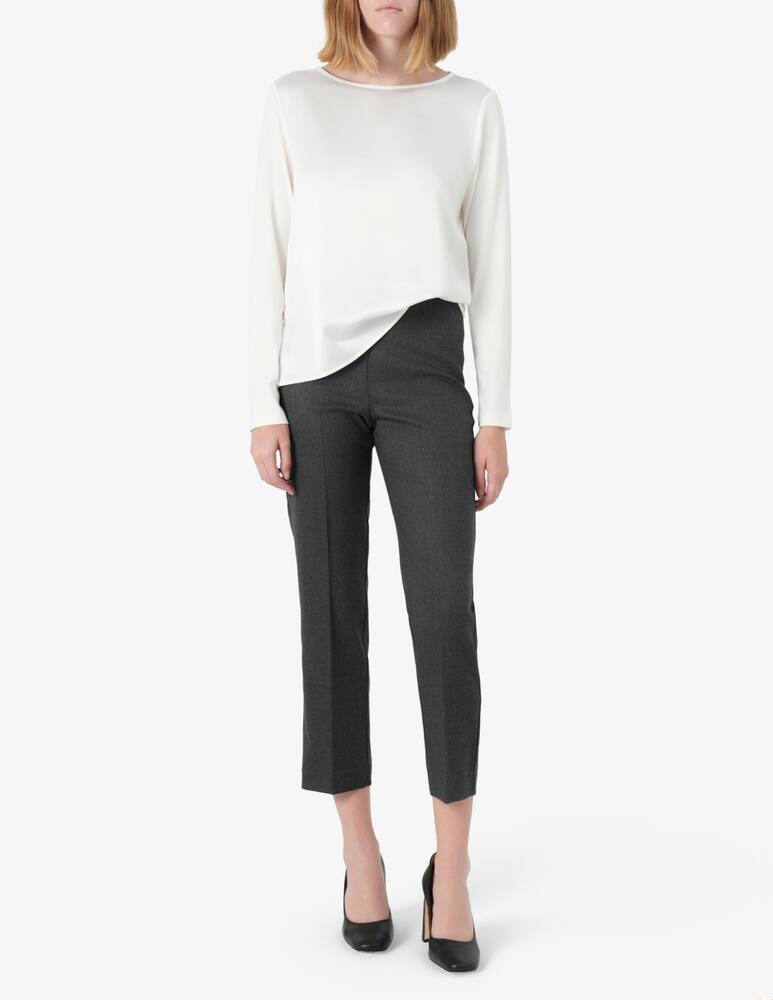 rinascente Elizabeth Ascot Flannel zip cigarette trousers