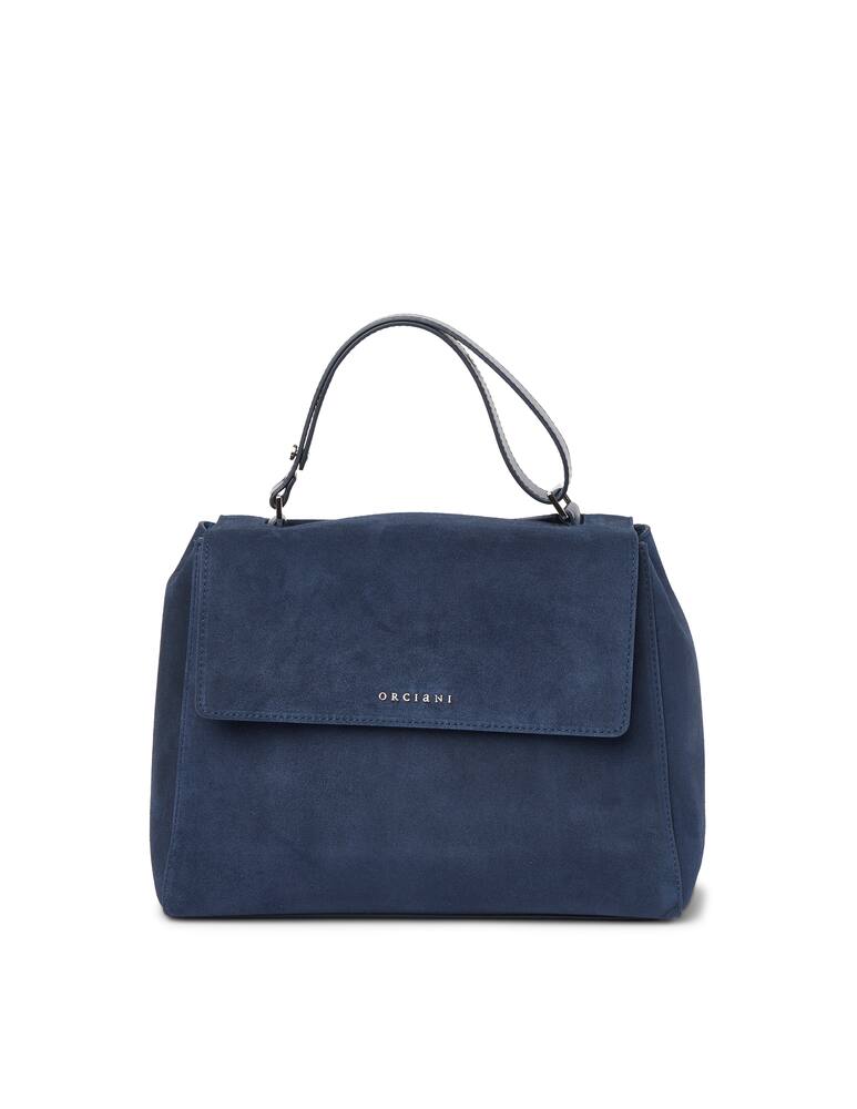 rinascente Orciani Sveva Naif Medium leather handbag with strap - blue