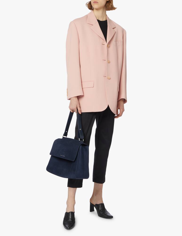 rinascente Orciani Sveva Naif Medium leather handbag with strap - blue