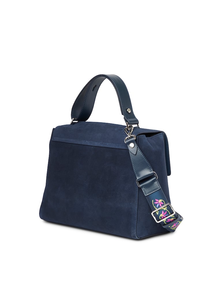 rinascente Orciani Sveva Naif Medium leather handbag with strap - blue