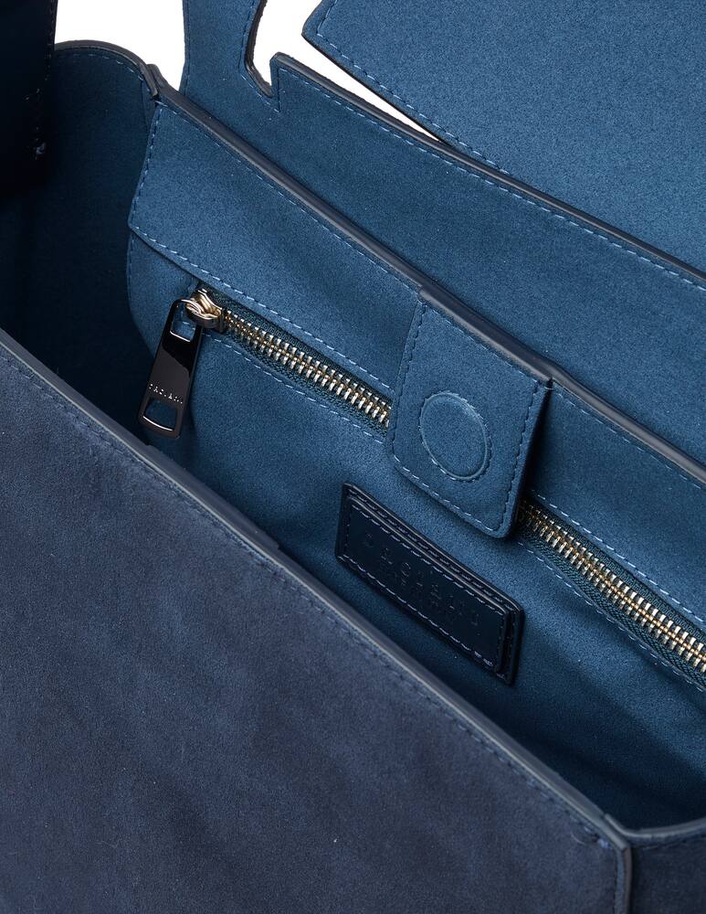 rinascente Orciani Sveva Naif Medium leather handbag with strap - blue