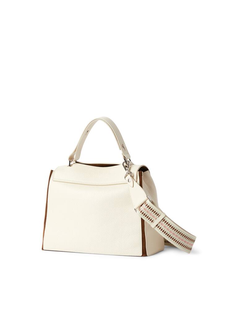 rinascente Orciani Sveva Warm Medium leather handbag with strap - white