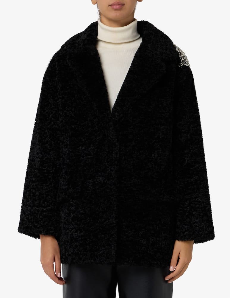rinascente Le Volière Cappotto bouclé in finta pelliccia