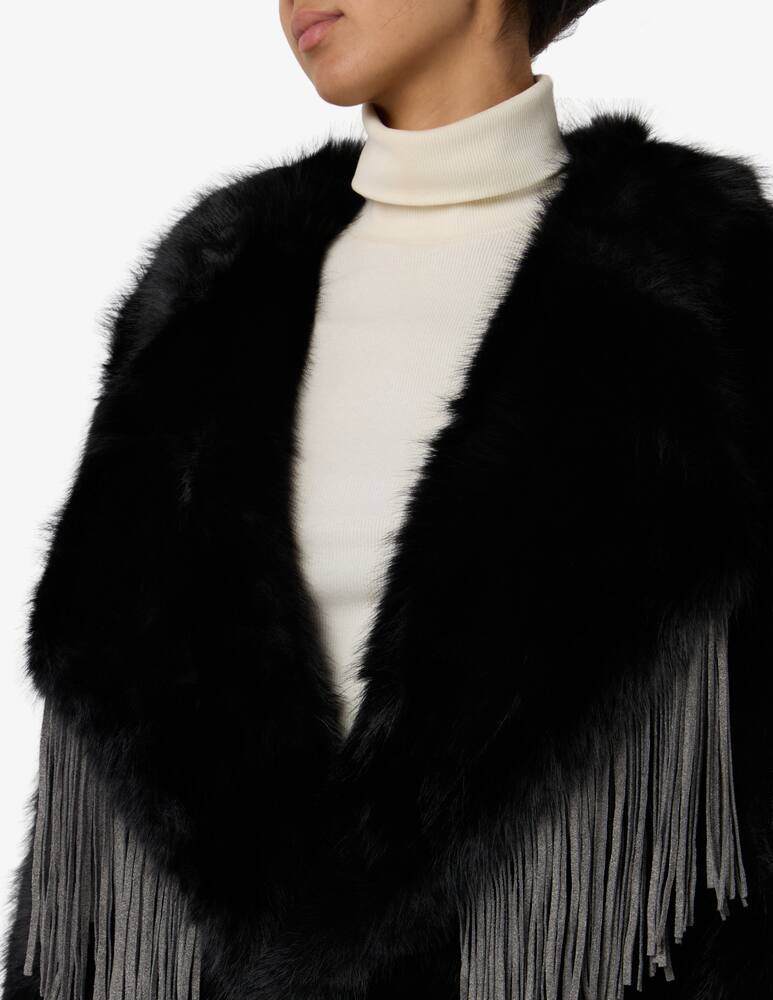 rinascente Le Volière Giacca in finta pelliccia con frange