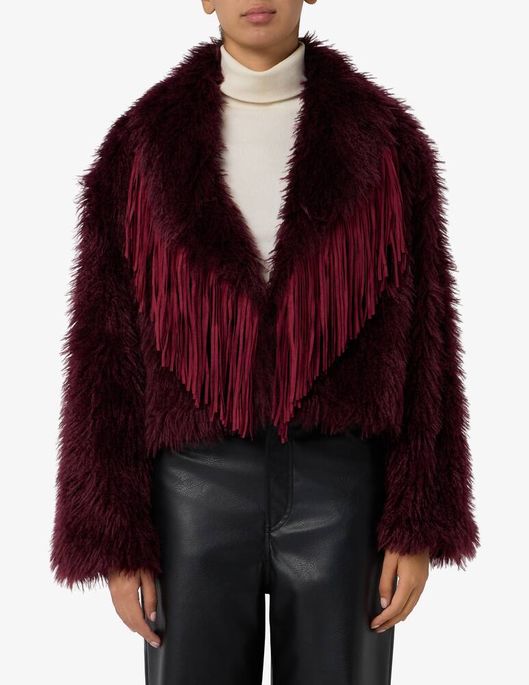 rinascente Le Volière Giacca in finta pelliccia con frange