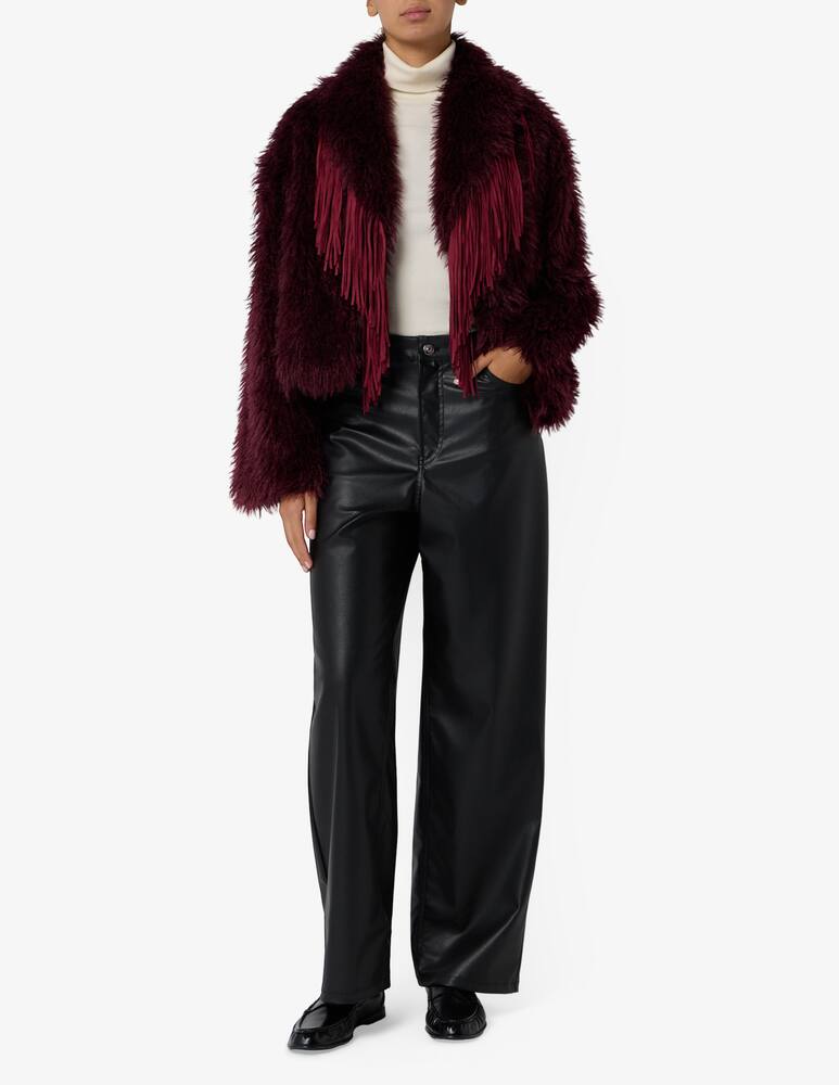 rinascente Le Volière Giacca in finta pelliccia con frange