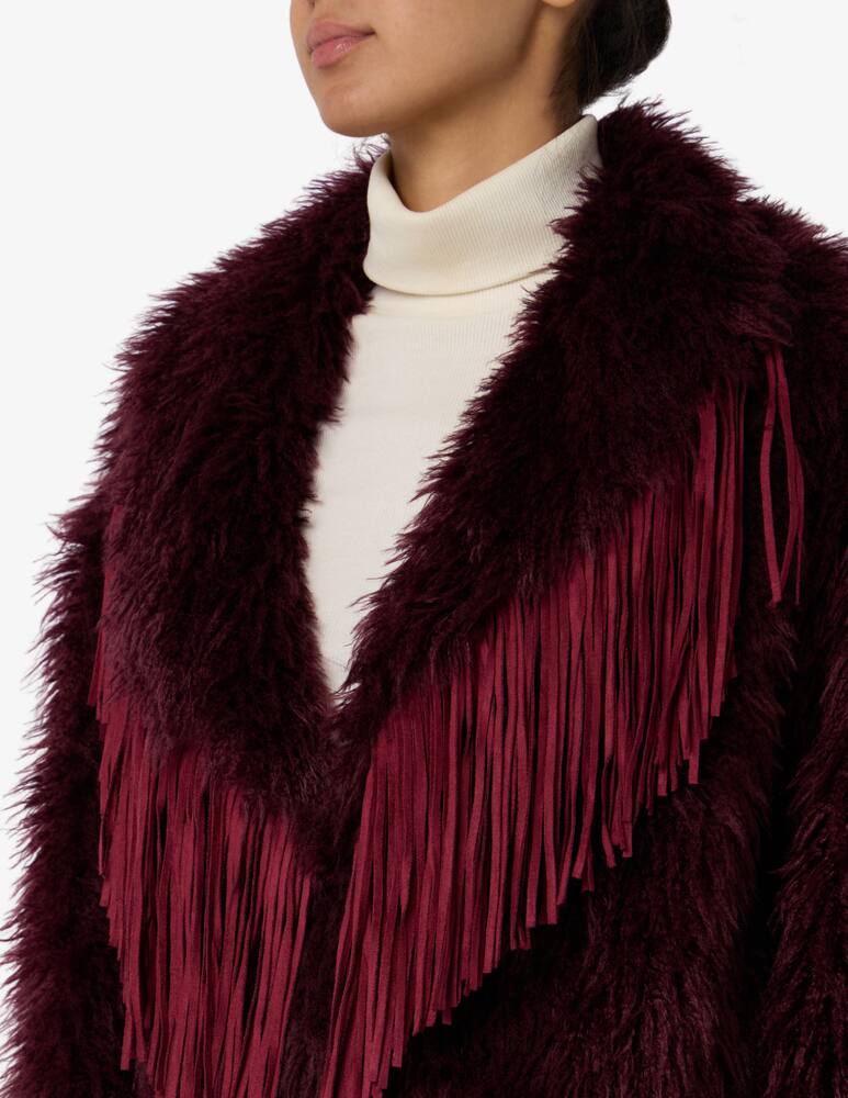 rinascente Le Volière Giacca in finta pelliccia con frange