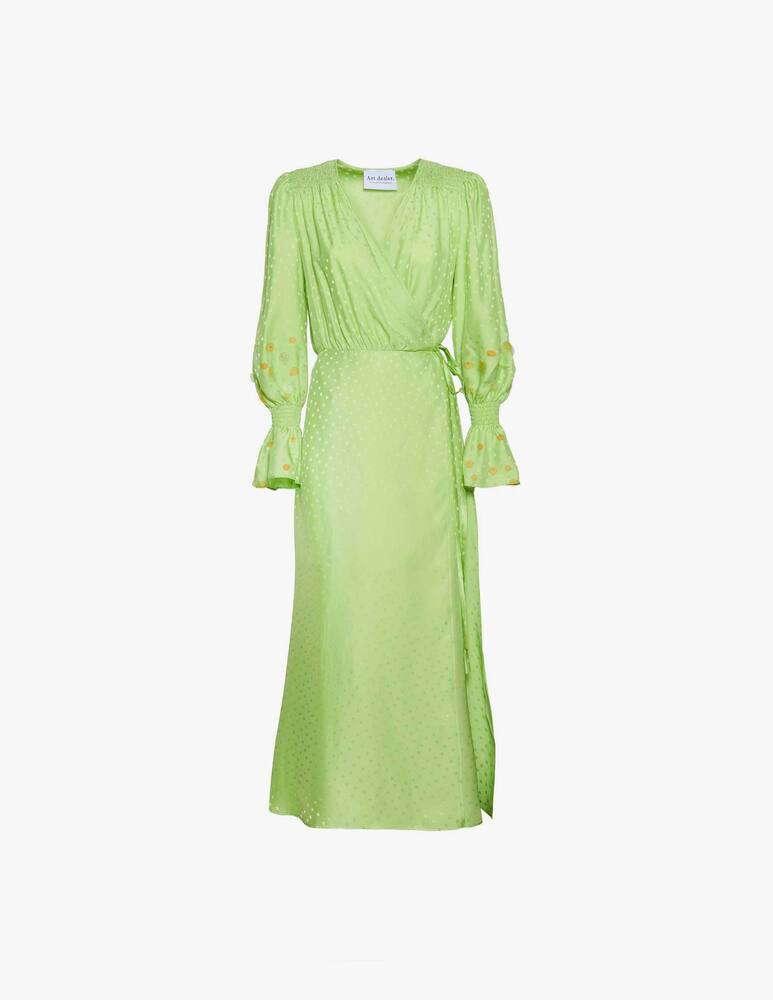 rinascente Art Dealer Diane silk midi dress - green