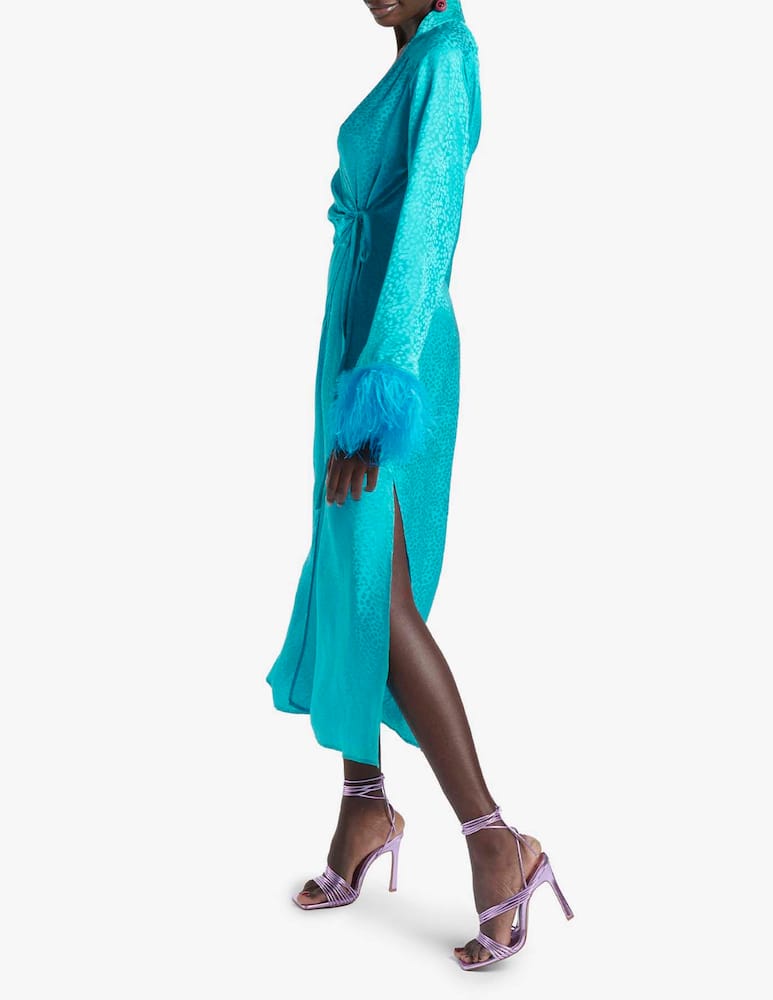 rinascente Art Dealer Vestito midi in seta Charlotte - azzurro