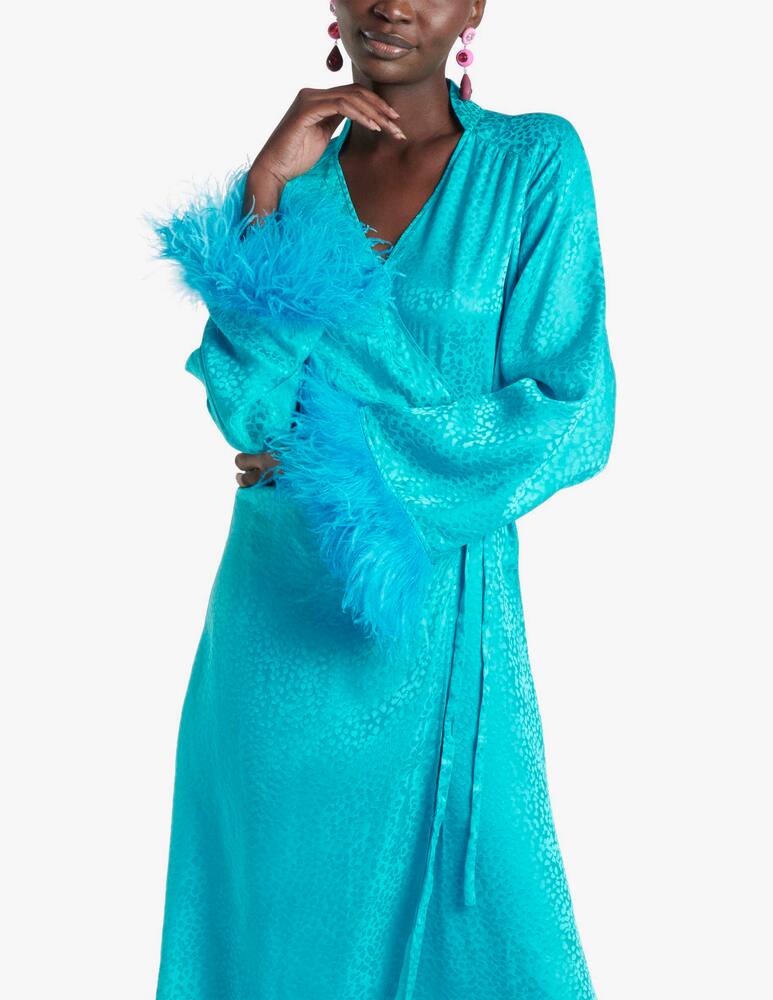 rinascente Art Dealer Vestito midi in seta Charlotte - azzurro