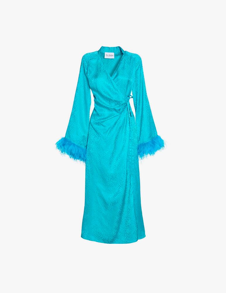 rinascente Art Dealer Vestito midi in seta Charlotte - azzurro