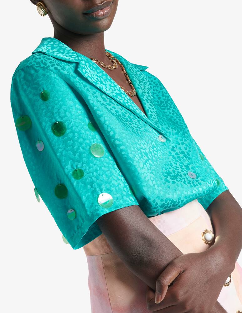 rinascente Art Dealer Demi silk shirt - light blue