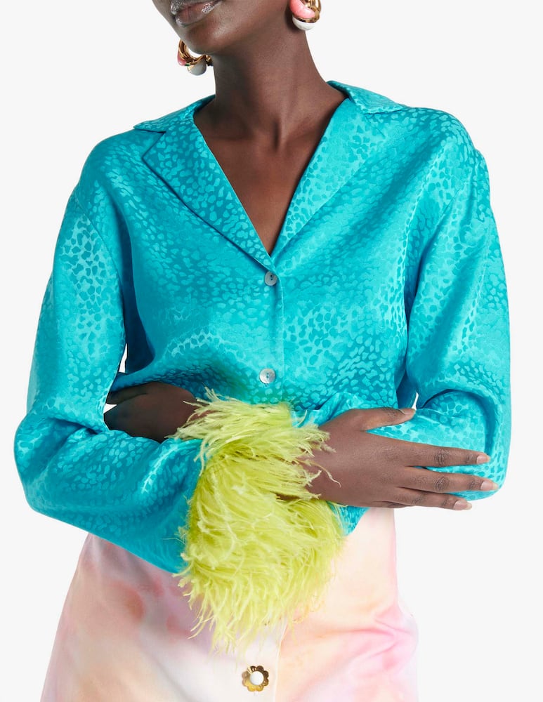 rinascente Art Dealer Aretha silk shirt - light blue