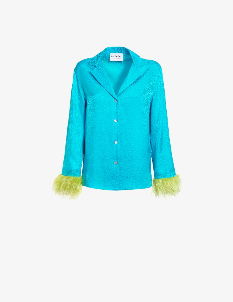 rinascente Art Dealer Aretha silk shirt - light blue