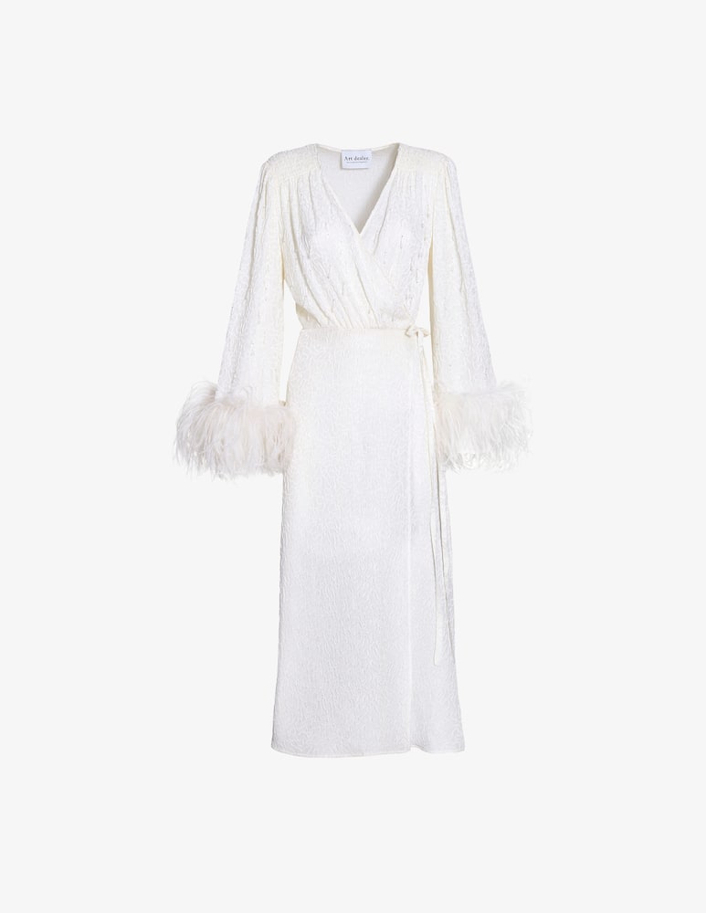 rinascente Art Dealer Runaway Bride silk mid dress - white