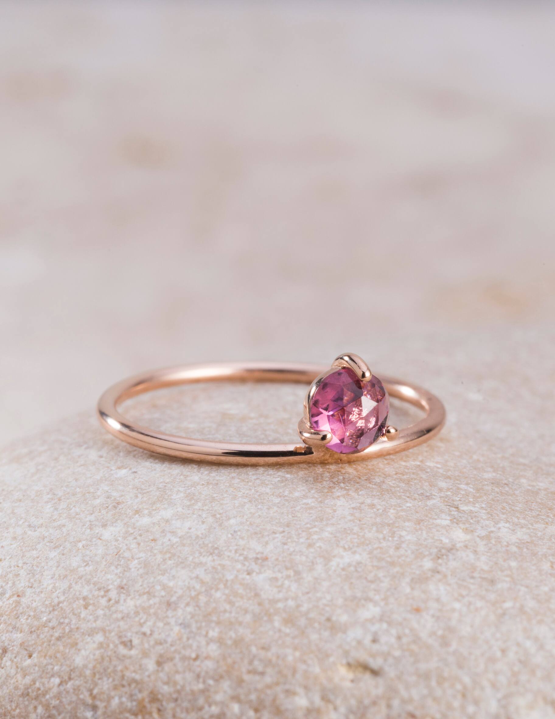 Anelli da Donna in Acciaio Inossidabile,Rotondo Lucido 4MM Anello di Argento/Oro/Oro Rosa Donna Anelli di Fidanzamento Donna