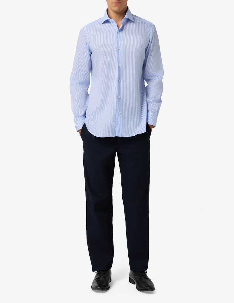 rinascente Barba Napoli Slim twill stripe shirt