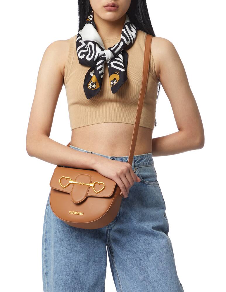 rinascente Moschino Silk twill scarf with teddy bear - white